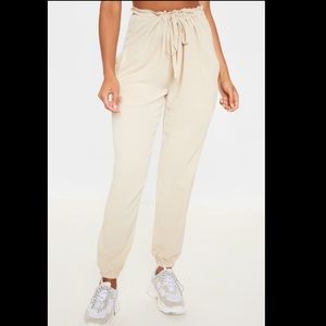 PRETTYLITTLETHING Cream Trouser Pants
